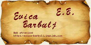 Evica Barbulj vizit kartica